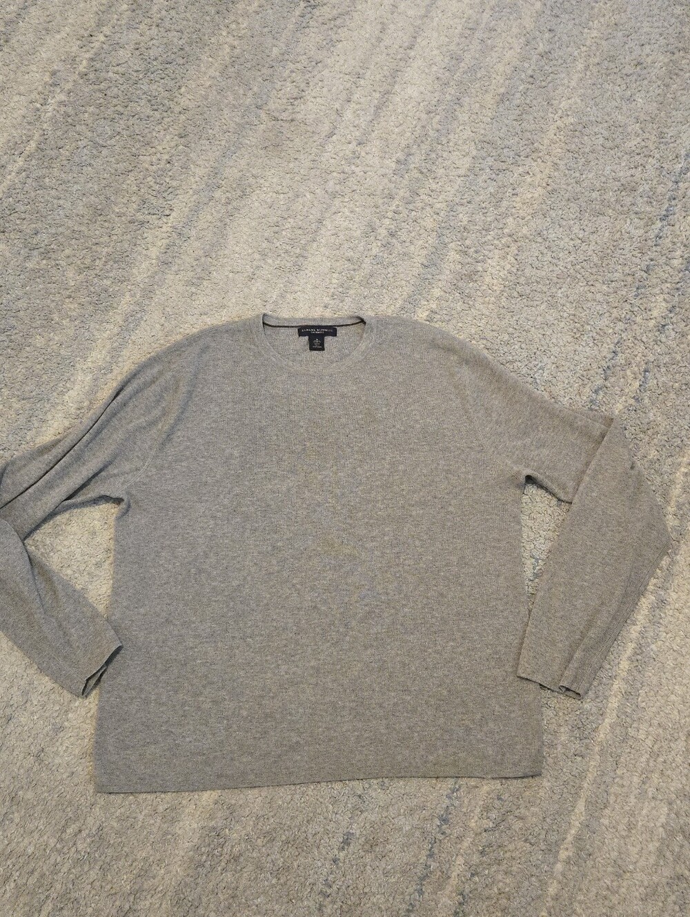 Banana Republic 100% Cashmere Sweater Mens Medium Gray Crewneck Pullover